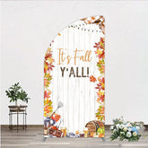 Aperturee - Aperturee It’s Fall Y’all Half Moon Arch Backdrop for Autumn Party Football and Beer Tailgate Rustic Thanksgiving Decor